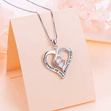 925 Sterling Silver Always My Sister Forever My Friend Love Heart Necklace for Women Sister
