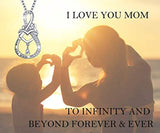 Mom Necklace for Mother's Day S925 Sterling Silver Mother Daughter Necklace for Mom Love Heart Infinity Mother Pendant Necklace with Gift Box from Daughter or Son, Mom Birthday Gifts