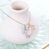 Musical Note Necklace Pendant 925 Sterling Silver Jewelry for Women Girls, 18 Inch