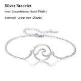 Mothers Day Gifts Wave Bracelet S925 Sterling Silver Jewelry For Women