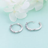 925 Sterling Silver Pave Cz Heart Small Hoop Earrings for Women Teen Girls Birthday Gift