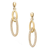 Yellow Gold  plated  Infinity Oval Circle Knot Cubic Zirconia Dangle Earrings Fashion Jewelry