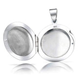 Engravable Basic Polished Round Locket Pendant For Women For Wife 925 Sterling Silver
