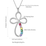 925 Sterling Silver LGBT Necklace Women Gay Pride Pendant Rainbow infinity cross Jewelry