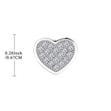 14K White Gold CZ Heart Stud Earrings for Women