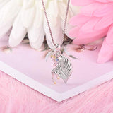 Unicorn Necklace Jewelry 925 Sterling Silver Cute Unicorn Loves Pandent Necklace Women Girls Kids
