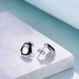 Sterling Silver Cute Hypoallergenic Penguin Stud Earrings for Women