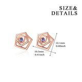 Sterling Silver Rose Flower  Stud Earrings with Swarovski Crystal,Gift for Women Girls