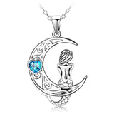 Classic Sea Mermaid Crescent Moon Necklace