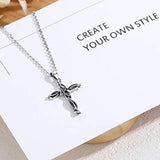 925 Sterling Sliver Cross Necklace for Women, Love and Hope Gift for Womens Girls - 18inches
