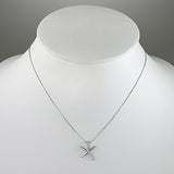 925 Sterling Silver Cubic Zirconia CZ Starfish Pendant Necklace