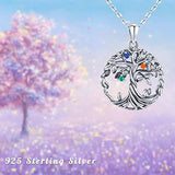 Tree of Life with Zircon Necklace 925 Sterling Silver Jewelry Necklace for Women/Girlfriend/Teens