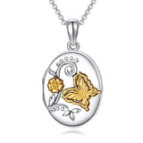 Silver  Butterfly Locket that holds picture Necklace Pendants  