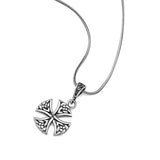 925 Oxidized Sterling Silver Celtic Knot Cross Symbol Pendant Necklace
