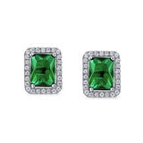 3.5CT AAA Cubic Zirconia Simulated Gemstone CZ Halo Stud Earring For Women 925 Sterling Silver