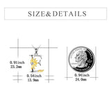 Sterling Silver Sunflowers Initial Alphabet Letter E Pendant  Necklace for Women Girls