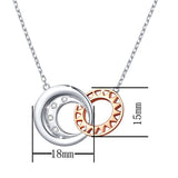 S925 Sterling Silver Moon and Sun Jewelry Pendant Necklace for Women