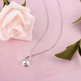 925 Sterling Silver Minimalist Cremation Memorial Jewelry Teardrop Urn Necklace For Ashes For Women Girl w/Funnel Filler Kit