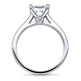 Rhodium Plated Sterling Silver Princess Cut Cubic Zirconia CZ Solitaire Promise Engagement Ring