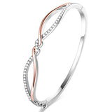 14K Rose Gold Bracelet ''Lucky 7'' Adjustable Cuff Bangle Bracelets for Women