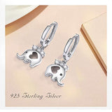 Elephant Earrings 925 Sterling Silver Elephant Jewelry Small Hoop Earrings Hinged Hoop Huggie Earrings For Women