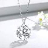 925 Sterling Silver Animal Squirrel on tree Necklace Birthday Christmas Gifts for Girls Women - 18in Chain