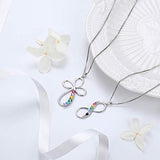 925 Sterling Silver LGBT Necklace Women Gay Pride Pendant Rainbow infinity cross Jewelry