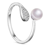 Ring with Pearl and Leaf 