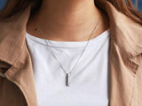 925 Sterling Silver Cremation Memorial Jewelry Heart Keepsake Bar Urn Pendant Necklace for Ashes