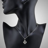 925 Oxidized Sterling Silver Celtic Knot Cross Symbol Pendant Necklace