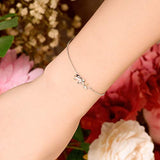 Mother Daughter Jewelry - 925 Sterling Silver  Lucky Elephant Love in Heart  Bracelet for Women Girls