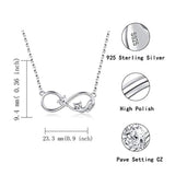 Cat Necklace for Women - 925 Sterling Silver Infinity Love Kitty Pendant Jewelry Gift for Girls Teens Cat Lovers
