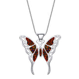 Opal Gem Vivid Butterfly Necklace