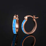 Sterling Silver Opal Hoop Earrings  Jewelry for Women