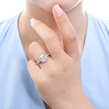 Rhodium Plated Sterling Silver Cushion Cut Cubic Zirconia CZ Halo Engagement Ring
