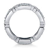 Rhodium Plated Sterling Silver Cubic Zirconia CZ Art Deco Anniversary Wedding Eternity Band Ring
