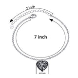 S925 Sterling Silver Heart Tree of Life  Cremation urn Bracelet For Women