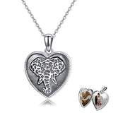 Silver Heart Locket That Holds Pictures Elephant Pendant