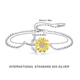 Sunflower Bracelet 925 Sterling Silver Sunflower Jewelry Sunflower Gift Summer Jewelry For Women