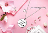 925 Sterling Silver Cultured Pearl Encouragement Love Words Engraved Inspirational Disc Necklace Gift For Women Girls