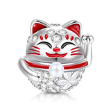 Silver Lucky Cat Charms