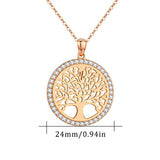 Sterling Silver Tree of Life Necklace Shiny Dainty 18K Rose Gold Plated Jewelry Gifts for Women (Rose Gold)