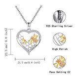 Sterling Silver Honey Bumble Bee Necklace with Honeycomb Love Shaped Heart Mother Daughter Bee Pendant Necklace Jewelry Gifts for Mothers Days