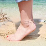Layered Anklets 925 Sterling Silver Bead Snake Chain Anklet For Woman