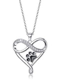  Silver Paw Print Necklace 