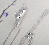 Sterling Silver Cat Necklace Cat Pendant Necklace for Women