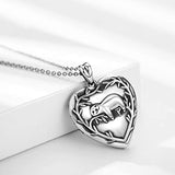 Sloth Necklace S925 Sterling Silver Photo Locket Heart Pendants Necklace Jewelry Gifts for Women