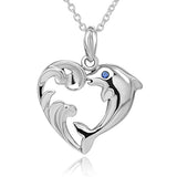 Dolphin Heart Pendent Necklace
