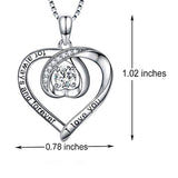 925 Sterling Silver Engraved Double Love Heart Pendant Necklace Dainty Jewelry Gifts for Couple Girlfriend Wife Women