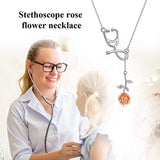 Sterling Silver Nurse Themed Pendant Necklace Mother Day Jewelry Gifts for Women Nurse Doctor Student